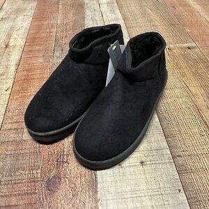 Samilor black slip on ankle boots women's 5